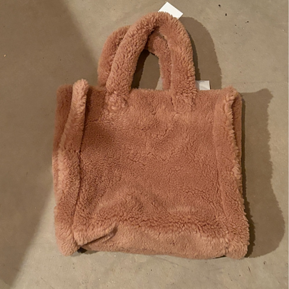 Stand Studio Tan Shearling Tote Bag